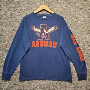 Vintage Auburn Tigers Long Sleeve Shirt Mens XL Blue War Eagle Graphic Tee‎